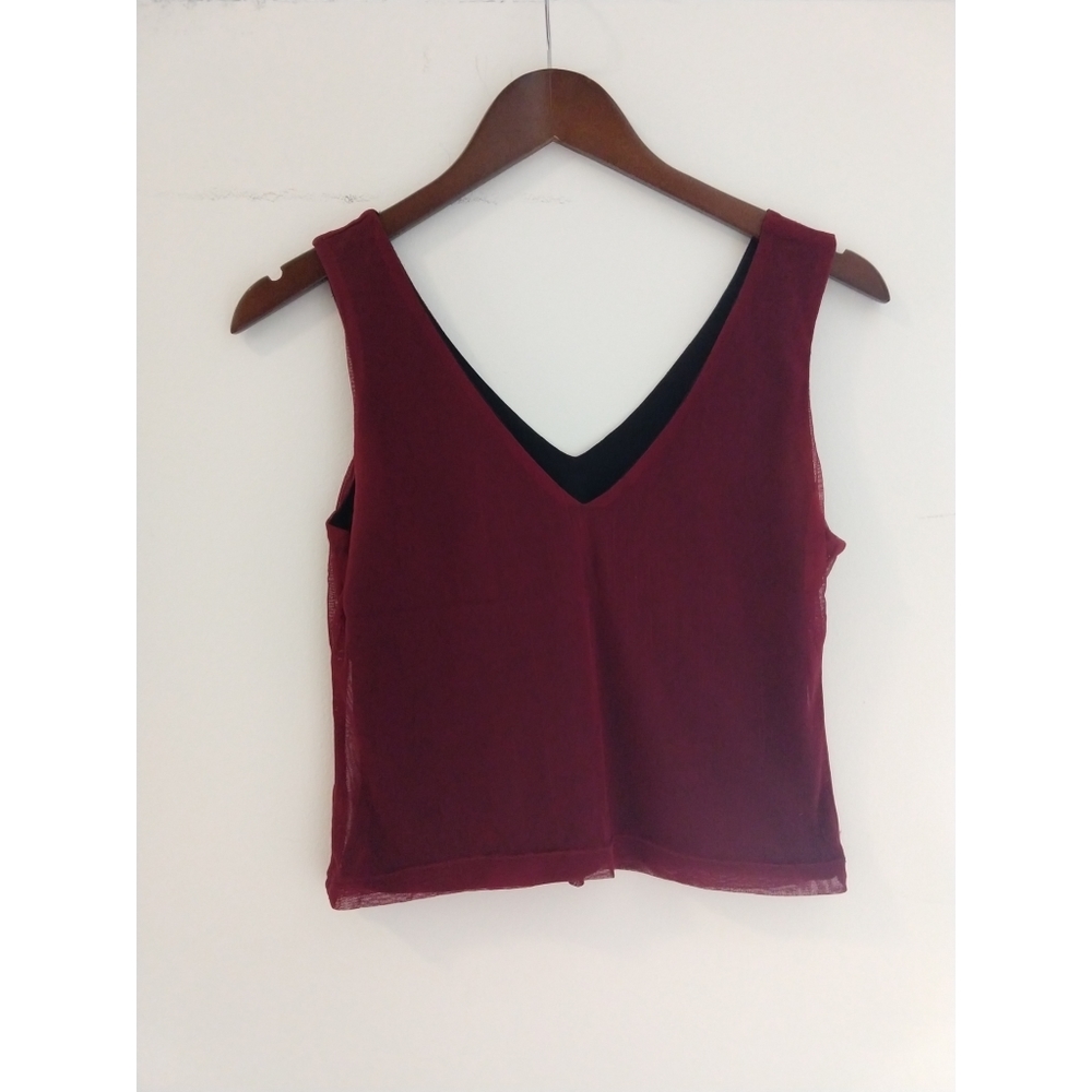 Maroon chiffon crop top